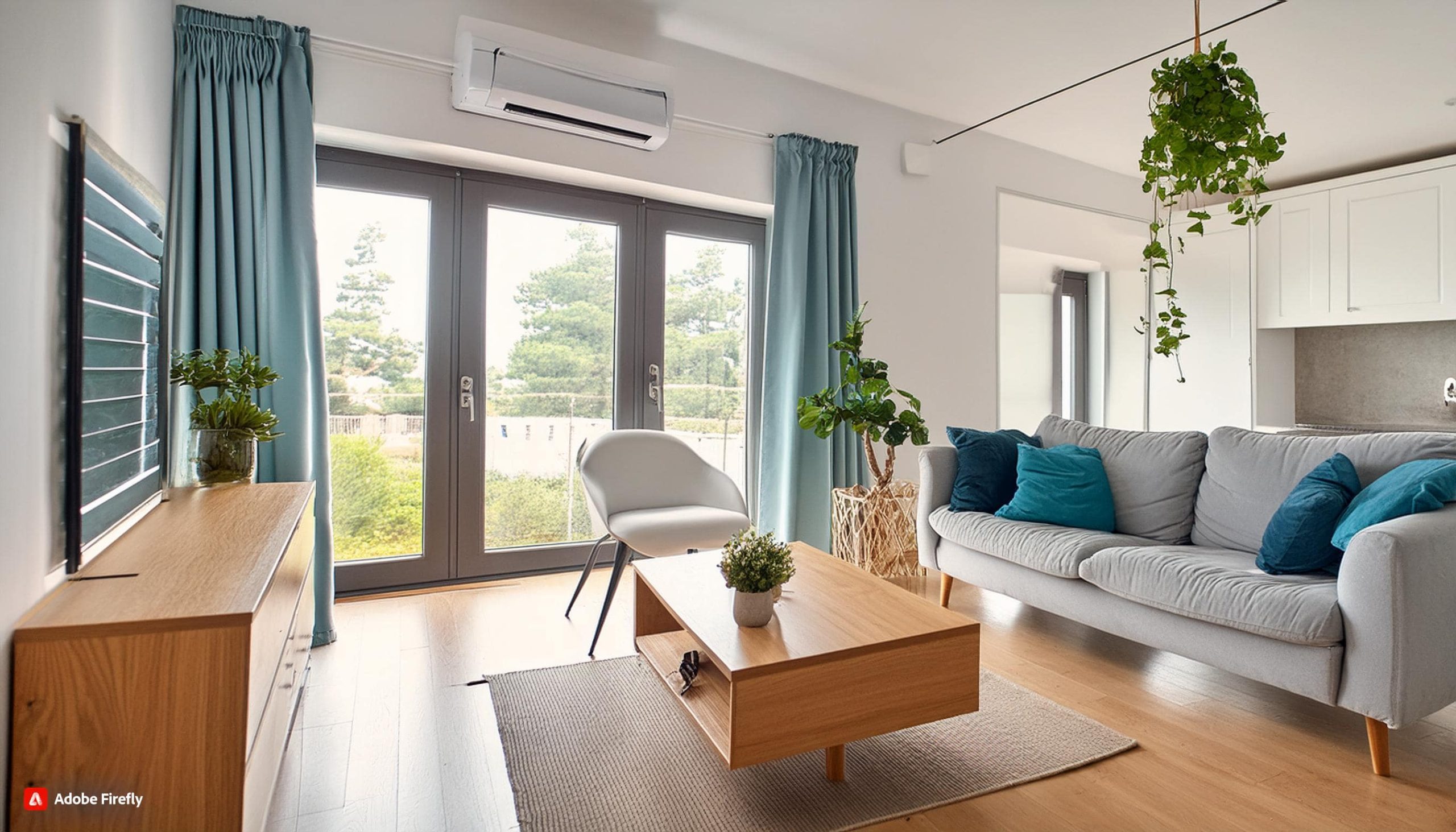 un climatisateur dans une appartement scandinave